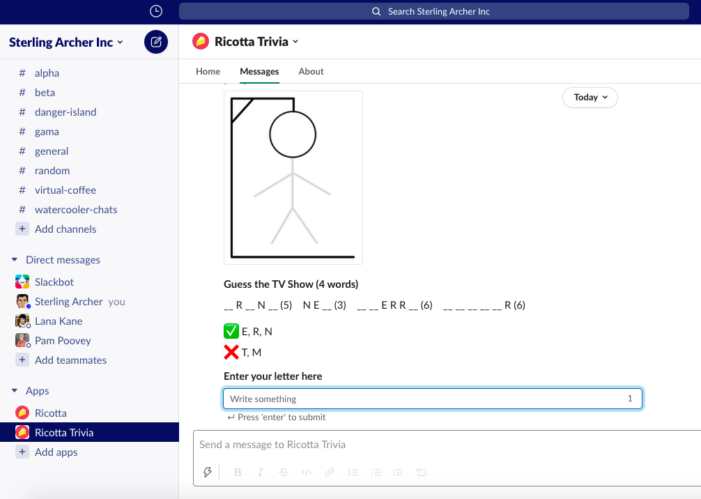 Play the Classic Hangman Game on Slack with your team
